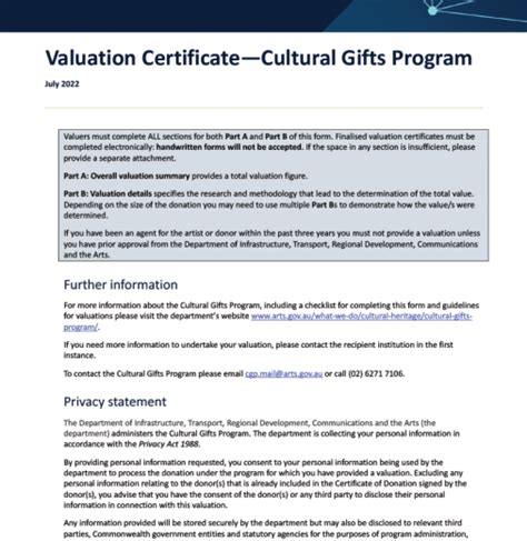 Cultural Gifts Program Guide Office for the Arts