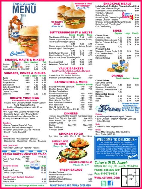 Raising Cane's Menu. Starbucks Coffee Menu. Wawa Menu. Wendy's Menu. Whataburger Menu. Golden Corral Menu. Red Lobster Menu. Culver's nearby in Illinois: Here are all 143 Culver's restaurant (s) in Illinois. Get restaurant menus, locations, hours, phone numbers, driving directions and more. . 
