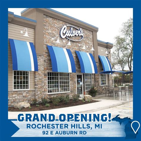  Order Online at Culver's of Rochester Hills, MI - E Auburn Rd, Rochester Hills. Pay Ahead and Skip the Line. . 