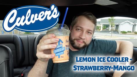 Culver's strawberry mango cooler. In a blender, add all of the ingredients together, except for mint leaves. Add enough water to puree until smooth. Blend on High for about 2 minutes. Add the mint leaves and continue blending until smooth. Add ice cubes into your choice of tall glassware. Pour and serve the smoothie, garnished with more mint leaves. 