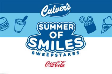 Fill your summer with smiles! Enter for a chance to win $10,000* and Culver’s for a Year †!. Sweepstakes runs until August 6.. 