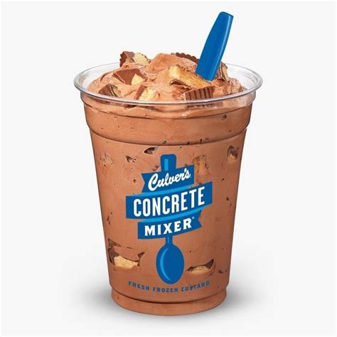 There are 480 calories in a Mini Chocolate M&Ms Concrete Mixer from Culvers. Most of those calories come from fat (43%) and carbohydrates (51%). To burn the 480 calories in a Mini Chocolate M&Ms Concrete Mixer, you would have to run for 42 minutes or walk for 69 minutes.
