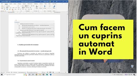 Cum facem un cuprins automat in Word mini Tutorial …