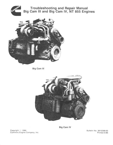 Cummins big cam iii engine manual. - Kohler command pro cs horizontal engine repair manual.