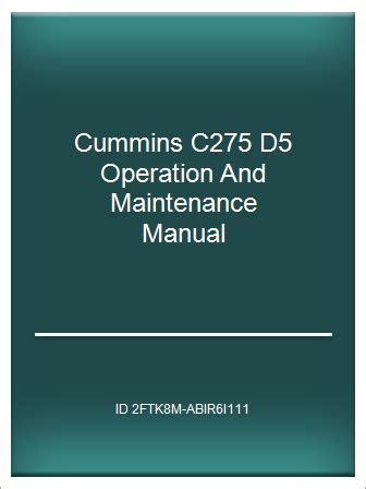 Cummins c275 d5 operation and maintenance manual. - Bmw k1200rs service repair workshop manual.
