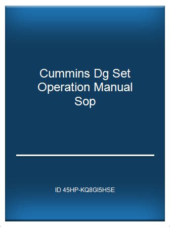 Cummins dg set operation manual sop. - Ca wily introscope workstation user guide.