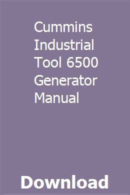 Cummins industrial tool 6500 generator manual. - Los me todos modernos de musculacio n.