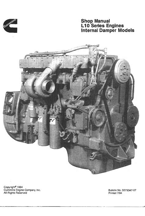 Cummins l10 series diesel engine service repair manual. - Black bull air compressor owners manual.