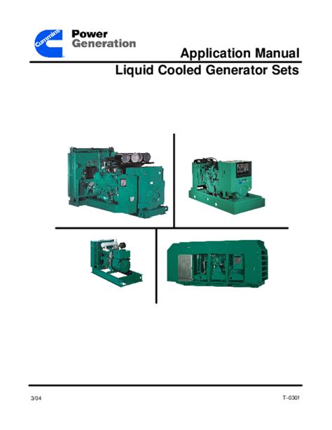 Cummins liquid cooled generator application manual. - Foundations of manual lymph drainage 3e.