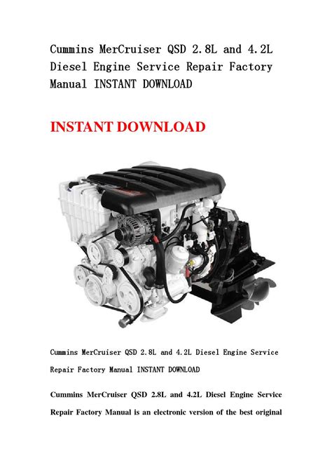 Cummins mercruiser qsd 2 8l and 4 2l diesel engine service repair factory manual instant. - 2003 ford f150 xlt triton v8 manual.