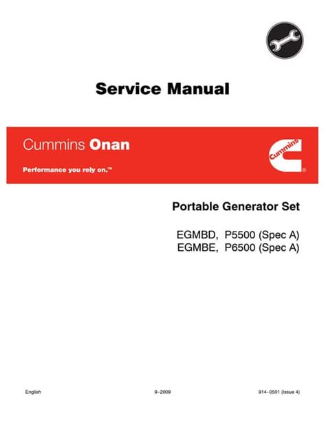 Cummins onan egmbd p5500 and egmbe p6500 spec a generator service repair manual instant. - Manuale di riparazione john deere 2120.