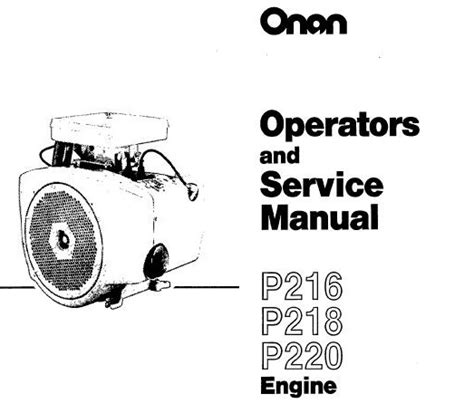 Cummins onan p216 p218 p220 motor service reparaturanleitung sofort download. - Guida allo studio delle licenze tecniche.