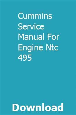 Cummins service manual for engine ntc 495. - Dinos como sobrevivir a nuestra locura.
