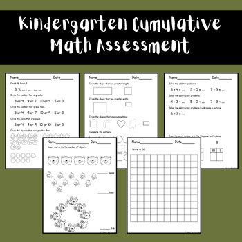 Cumulative Math Assessment & Worksheets Teachers Pay Teachers