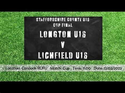 Cup: Longton U16 v Lichfield U16 - Staffordshire County U16 Cup …