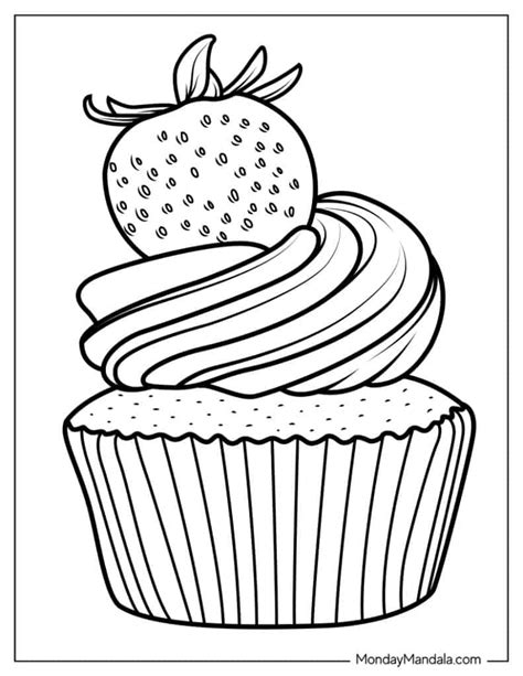 Cupcake Free Coloring Page
