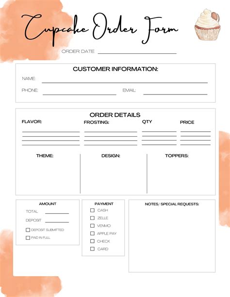 Cupcake Order Form & Flyer • Amy Lehrman Design
