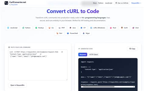 Curl converter.  Fast, accurate, and user-friendly! Check Curlconverter 4.  Follow their code...