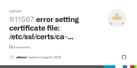 Curl error setting certificate file.  curl performs SSL certificate verifi...