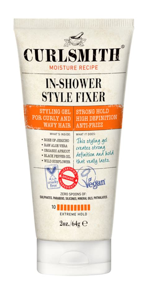 Curlsmith in shower style fixer. We have three formats - styling cream, styling foam and styling gel: Styling creams are great to provide a soft, crunch-free hold, enhancing your curls or waves for a natural-looking style. Styling foams are great to provide volume and texture for your curls and waves – think big, sexy beach waves. Styling gels are perfect for definition and ... 