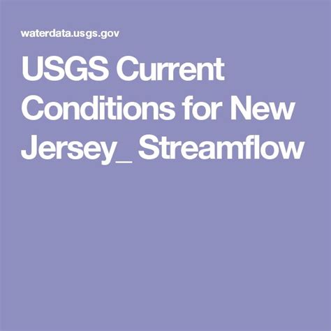 Current Conditions for New Jersey: Streamflow - USGS