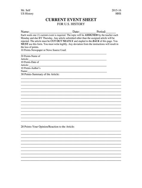 Current Event Form Fill Out and Sign Printable PDF Template signNow