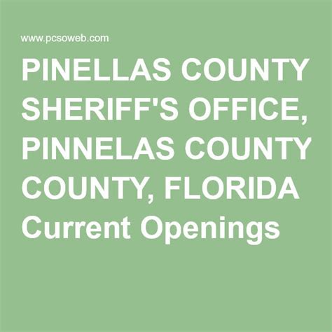 Current Openings - Pinellas County Sheriff