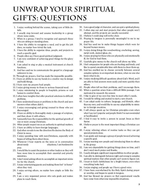 Current Printable Spiritual Gift Test Regina Blog