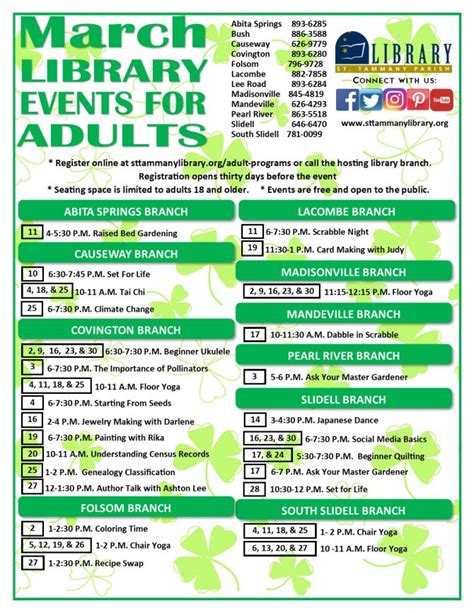 Current Program Calendar St. Tammany Parish Library