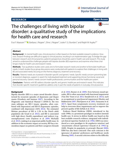 bipolar disorder research paper