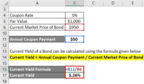 Current Yield Formula Calculator (Examples with Excel Template) - EDUCBA