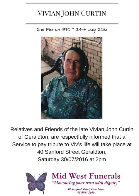 Current funeral notices geraldton.  Since 1981 and across three committed Any i...