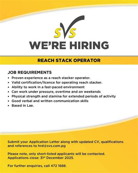 Current lae job vacancies no experience part time.  REACH STACKER OPERATOR ...