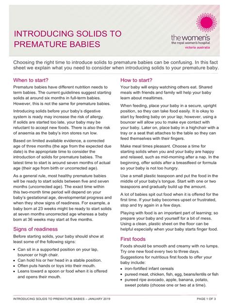 Current practice in the introduction of solid foods for preterm …