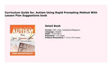 Curriculum guide for autism using rapid prompting method with lesson. - Daewoo doosan d1146 d1146t de08tis engine maintenance manual.