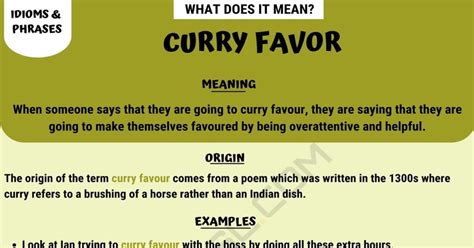 Curry favor Definition & Meaning - Merriam-Webster