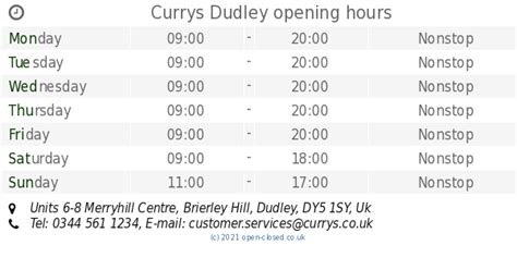 Currys Dudley opening times, Units 6-8 Merryhill Centre, Brierley Hill