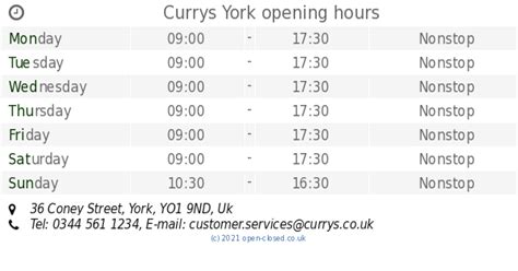 Currys in York opening hours - All Opening Times