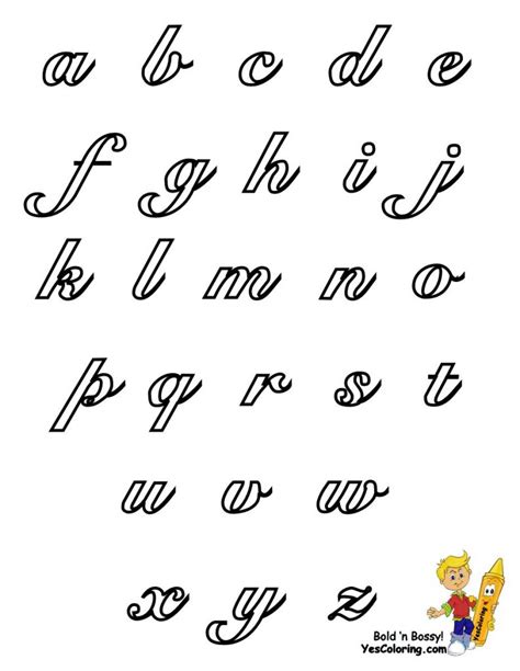 Cursive Alphabet Bubble Letters