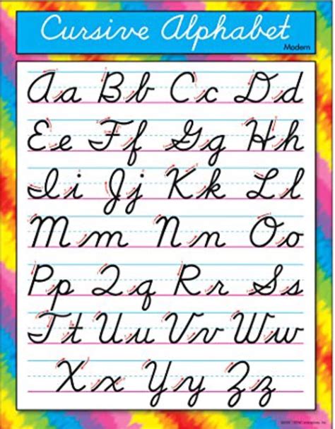 Cursive Alphabet Chart Classroom Decorations Charts Cursive
