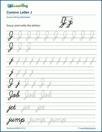 Cursive Alphabet J