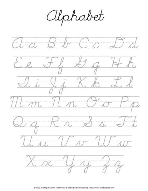 Cursive Alphabet Practice Sheets