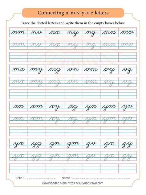 Cursive Connecting Letters 4 PDF