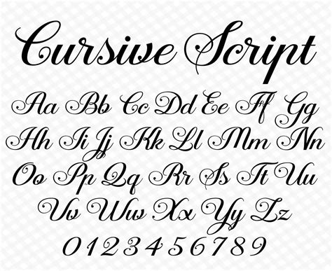 Cursive Letters Font Wedding Font Cursive Font Cursive Script Etsy UK