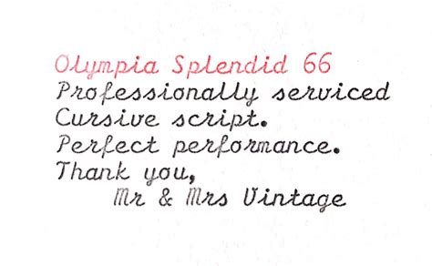 Cursive Script Font Olympia Splendid 66 typewriter. Mr & Mrs Vintage