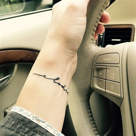 Cursive Script Whimsical Handwriting Tattoo Etsy