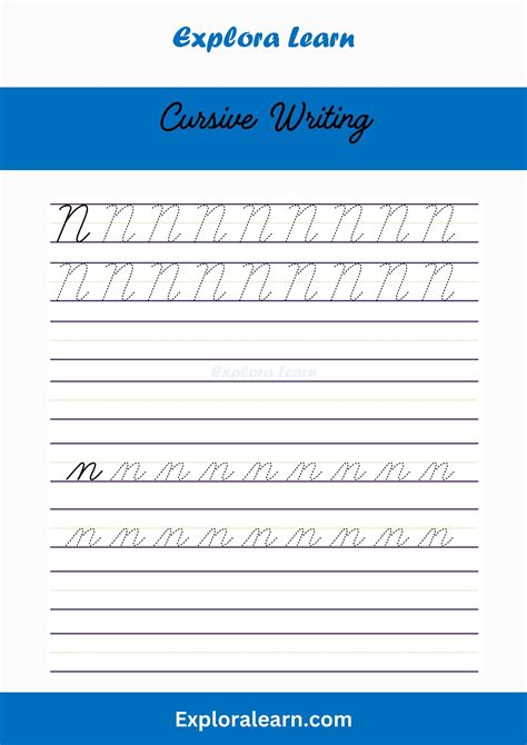Cursive Writing Practice Worksheet age 2 to 6 years