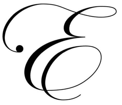 Cursive e tattoo below for men and women is the m