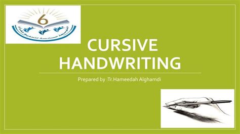Cursive handwriting course PPT