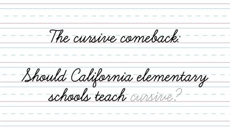 Cursive returned to California school curriculum by new law